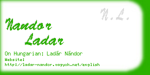 nandor ladar business card
